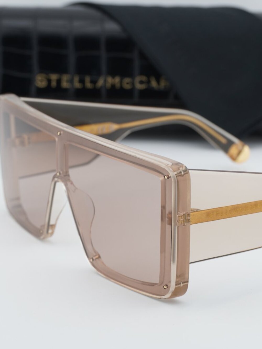 Stella McCartney SC40083I 45E Shield Sunglasses - Shiny Brown - Picture 7 of 8